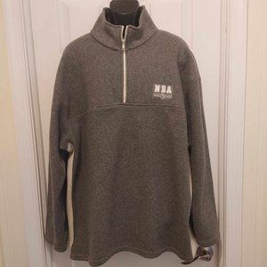 National Basketball Association Fleece Pullover 1/4 Zip Gray Long Sleeve XXL